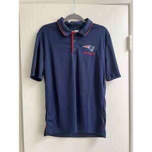 New England Patriots Blue Polo Short Sleeve Shirt Men's Medium
